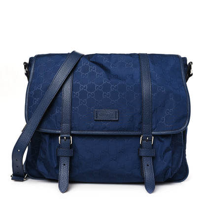 Gucci Nylon Monogram Double Buckle Flap Messenger Bag Tide 1 of 10