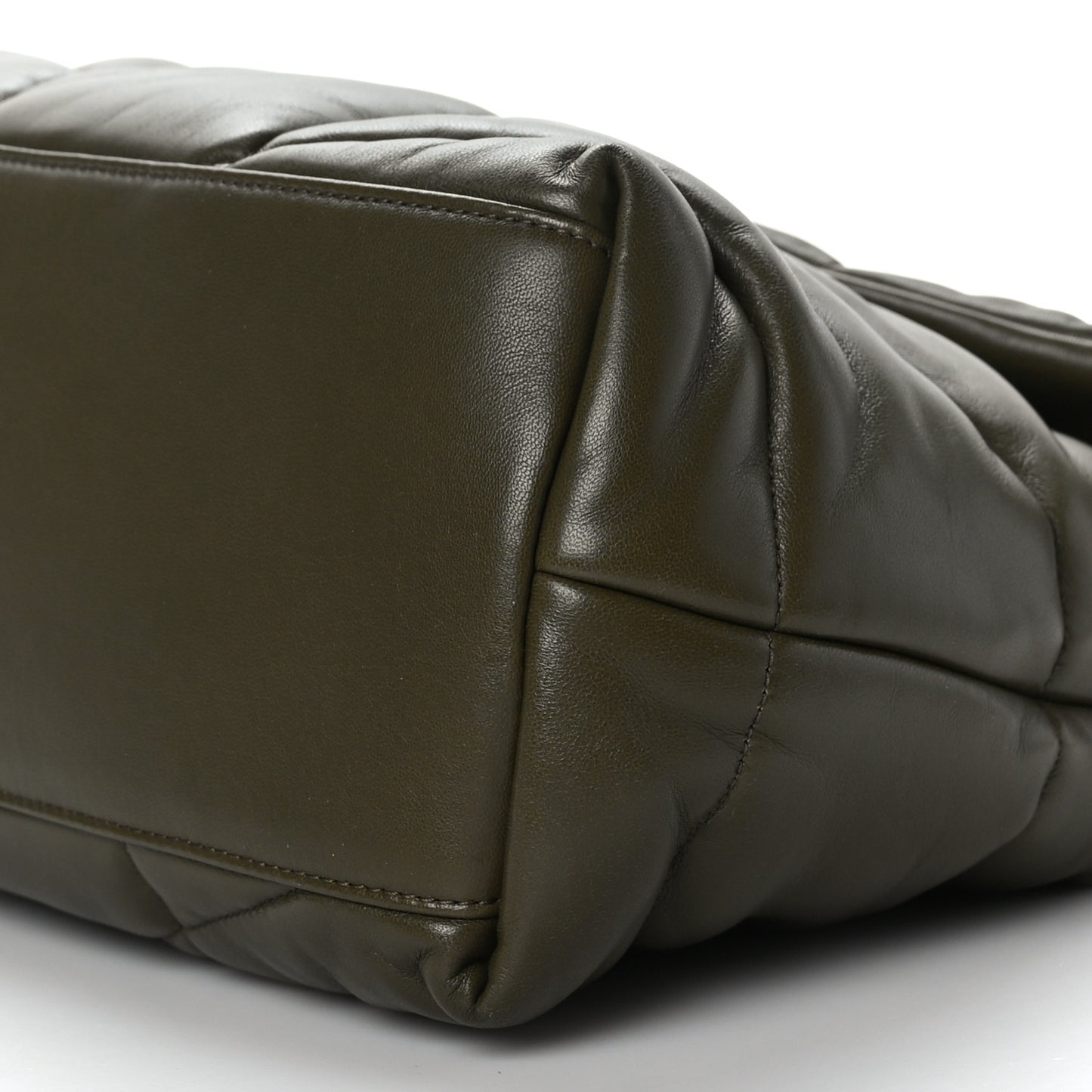 Lambskin Quilted Medium Loulou Puffer Monogram Chain Satchel Seaweed