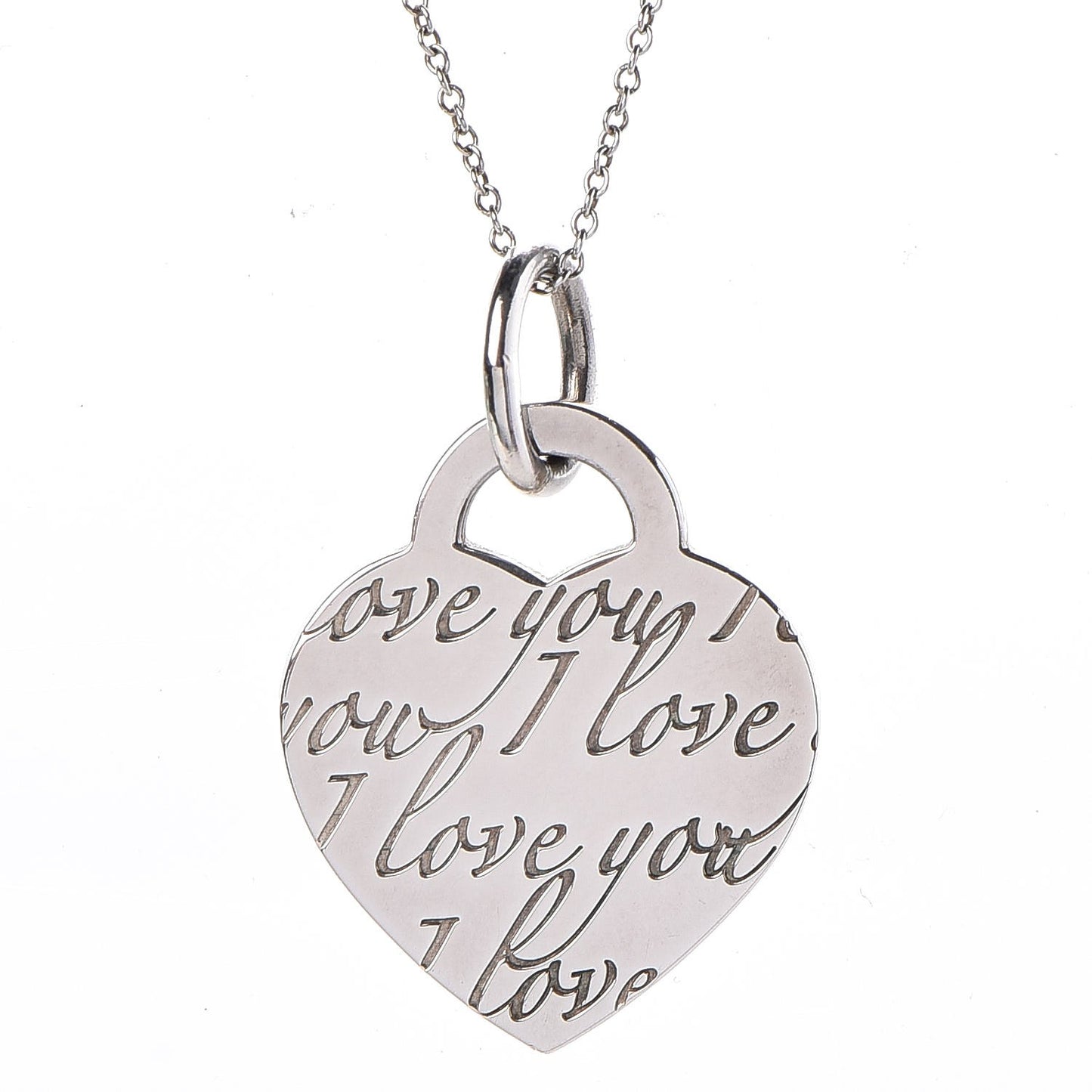 Sterling Silver Notes Heart Tag Charm Necklace