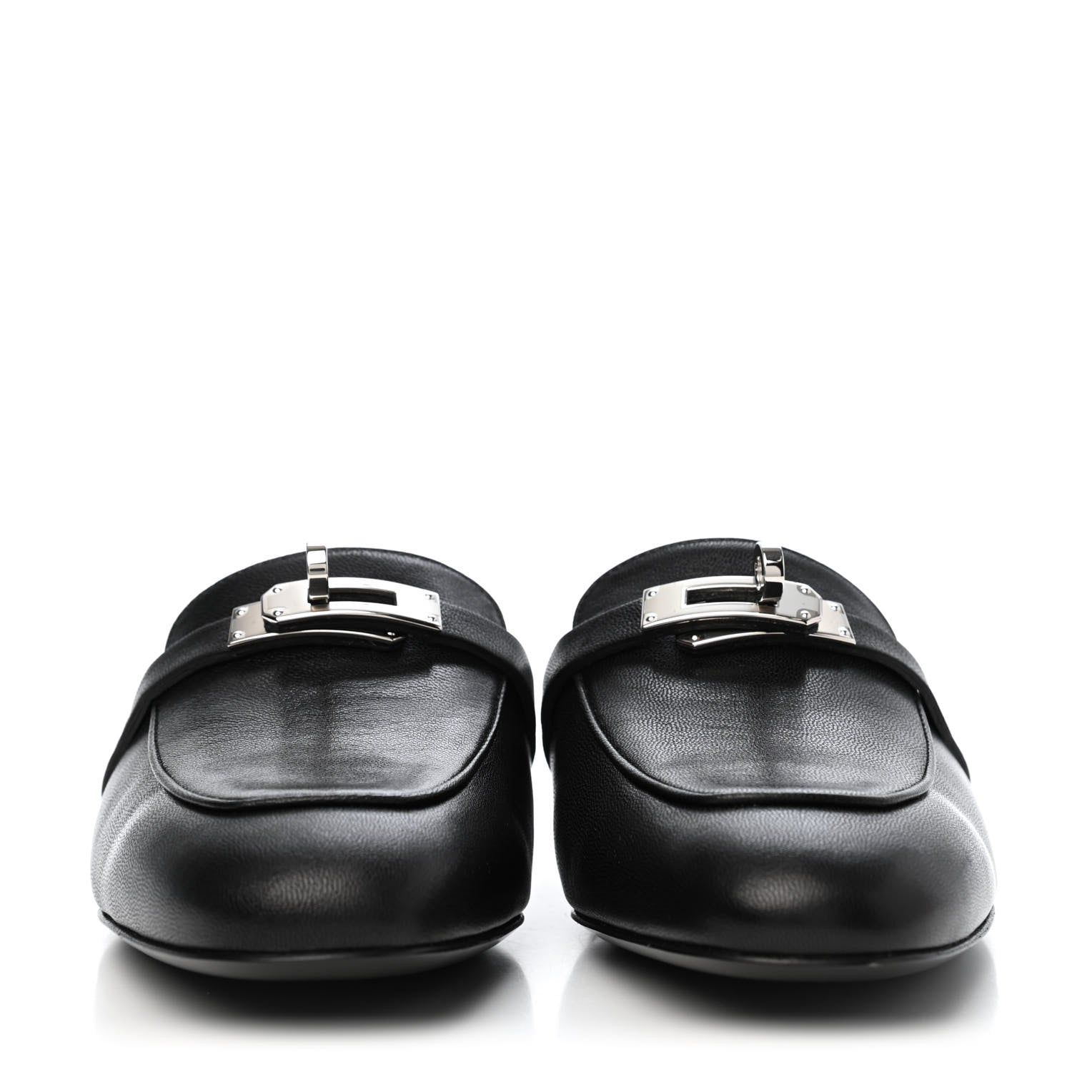 Hermes Goatskin Oz Mules 37 Black 2 of 4