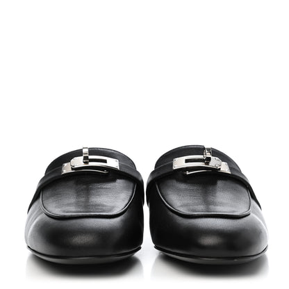 Hermes Goatskin Oz Mules 37 Black 2 of 4