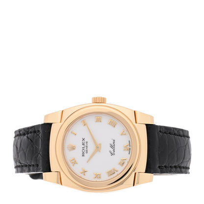 Rolex 18K Yellow Gold Alligator 26mm Cellini Manual Winding Watch White 5310 2 of 5