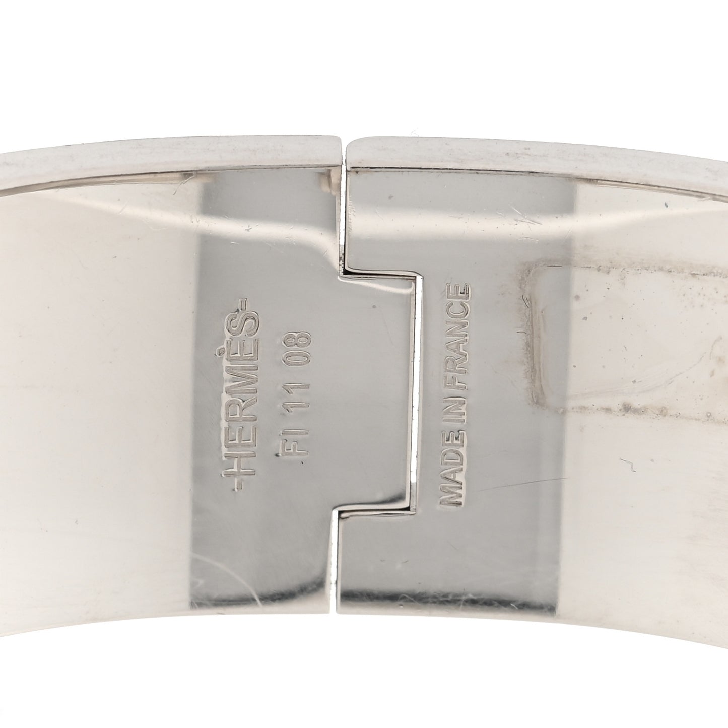 Enamel Wide Clic Clac H Bracelet PM White