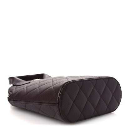 Chanel Caviar Quilted Top Handle Clutch With Chain Dark Brown 4 of 8