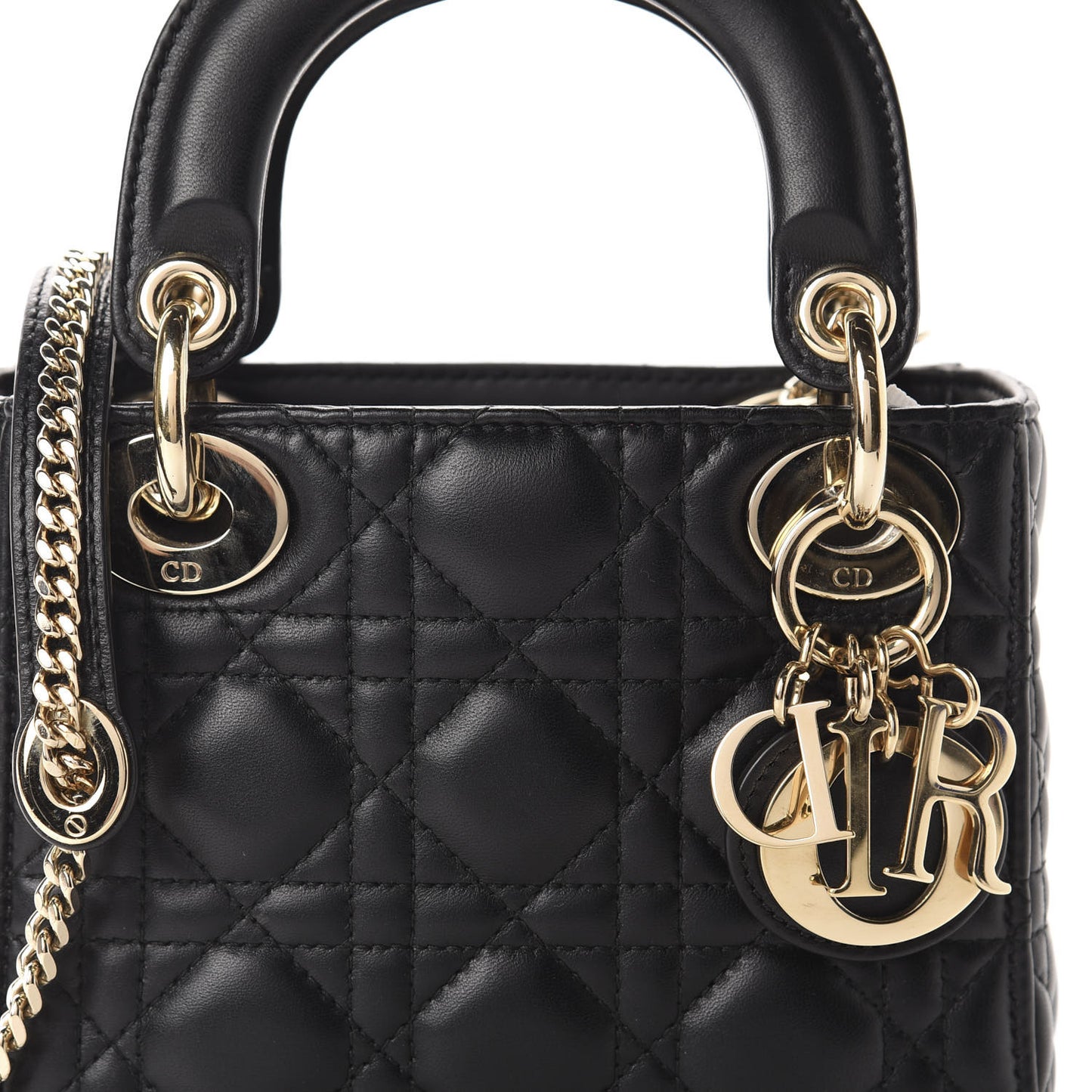 Lambskin Cannage Mini Lady Dior Black