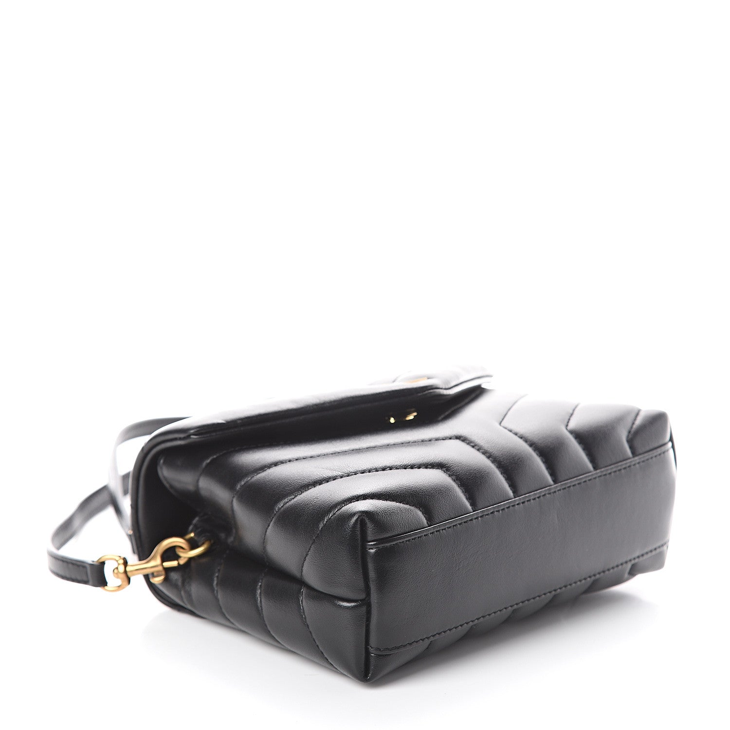 Saint Laurent Calfskin Y Quilted Monogram Toy Loulou Crossbody Bag Black 3 of 8