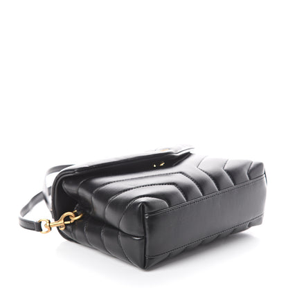 Saint Laurent Calfskin Y Quilted Monogram Toy Loulou Crossbody Bag Black 3 of 8
