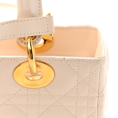 Christian Dior Lambskin Cannage Medium Lady Dior Light Beige 16 of 18