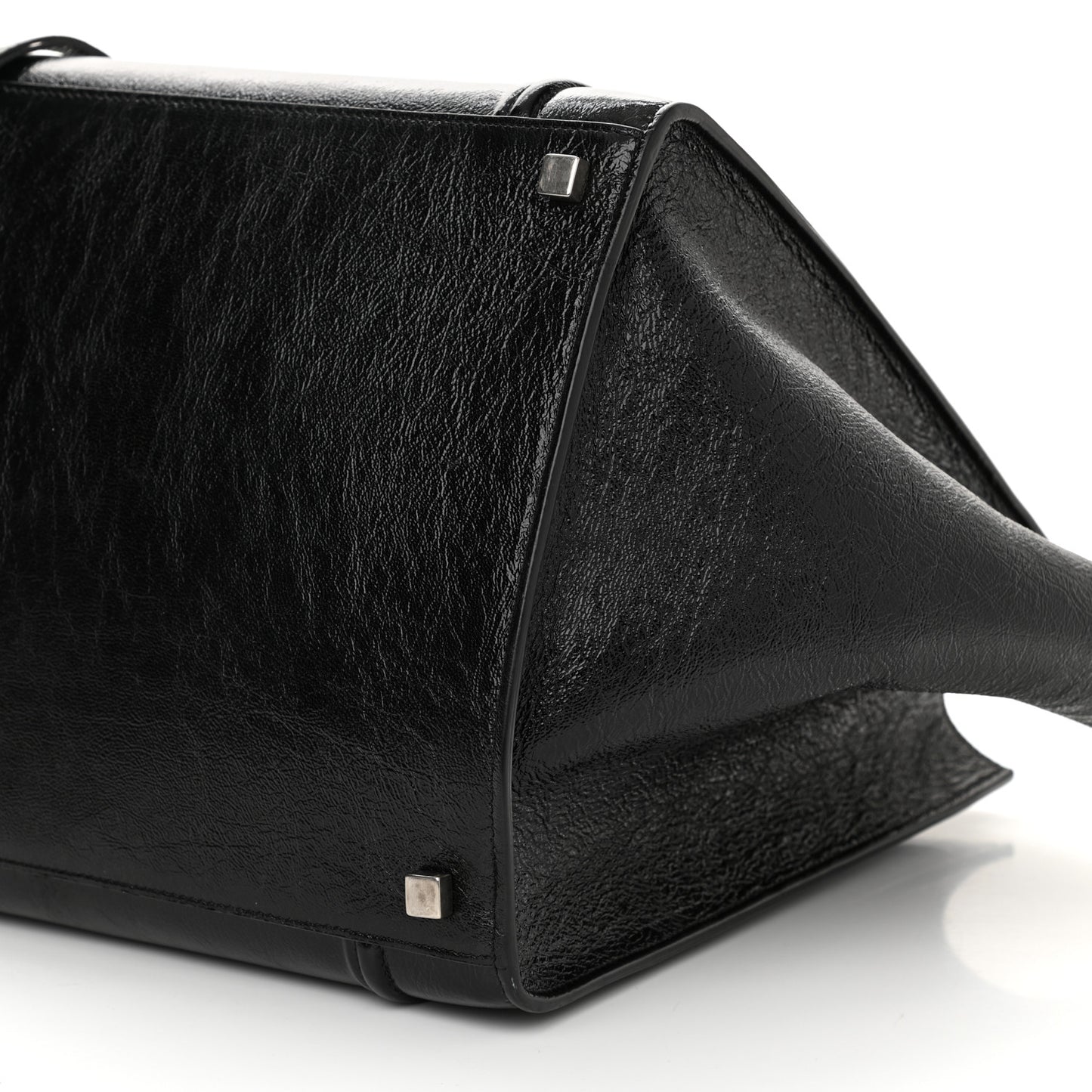 Shiny Goatskin Medium Phantom Luggage Black