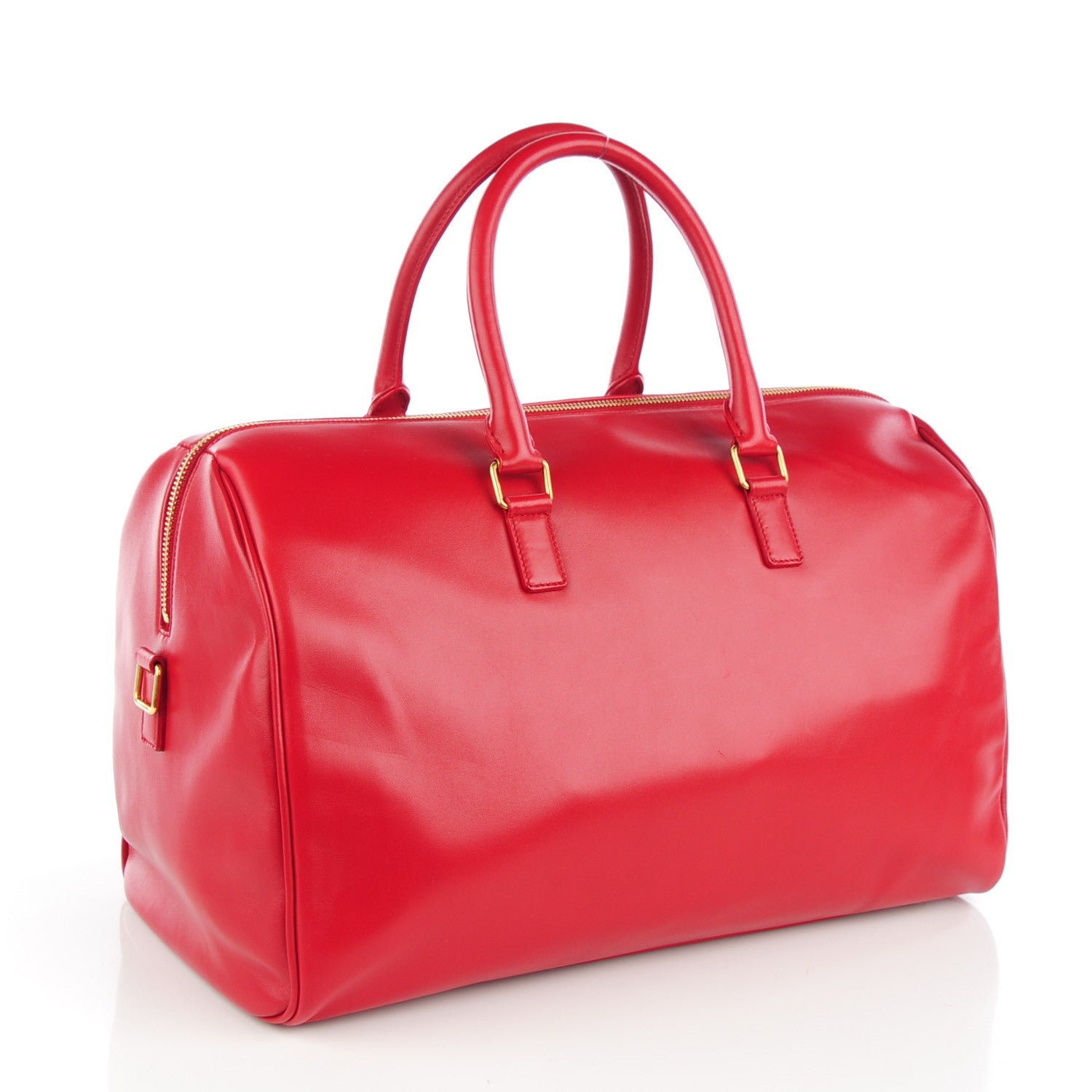 Saint Laurent Calfskin Classic Duffle 12 Bag Red 3 of 7