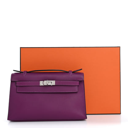 Hermes Swift Kelly Pochette Clutch Anemone 9 of 9
