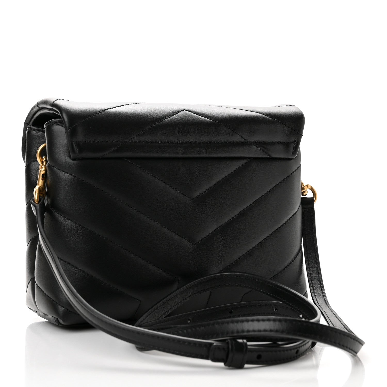 Saint Laurent Calfskin Y Quilted Monogram Toy Loulou Crossbody Bag Black 3 of 11