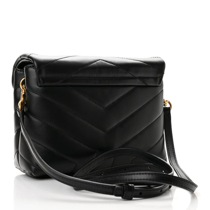 Saint Laurent Calfskin Y Quilted Monogram Toy Loulou Crossbody Bag Black 3 of 11