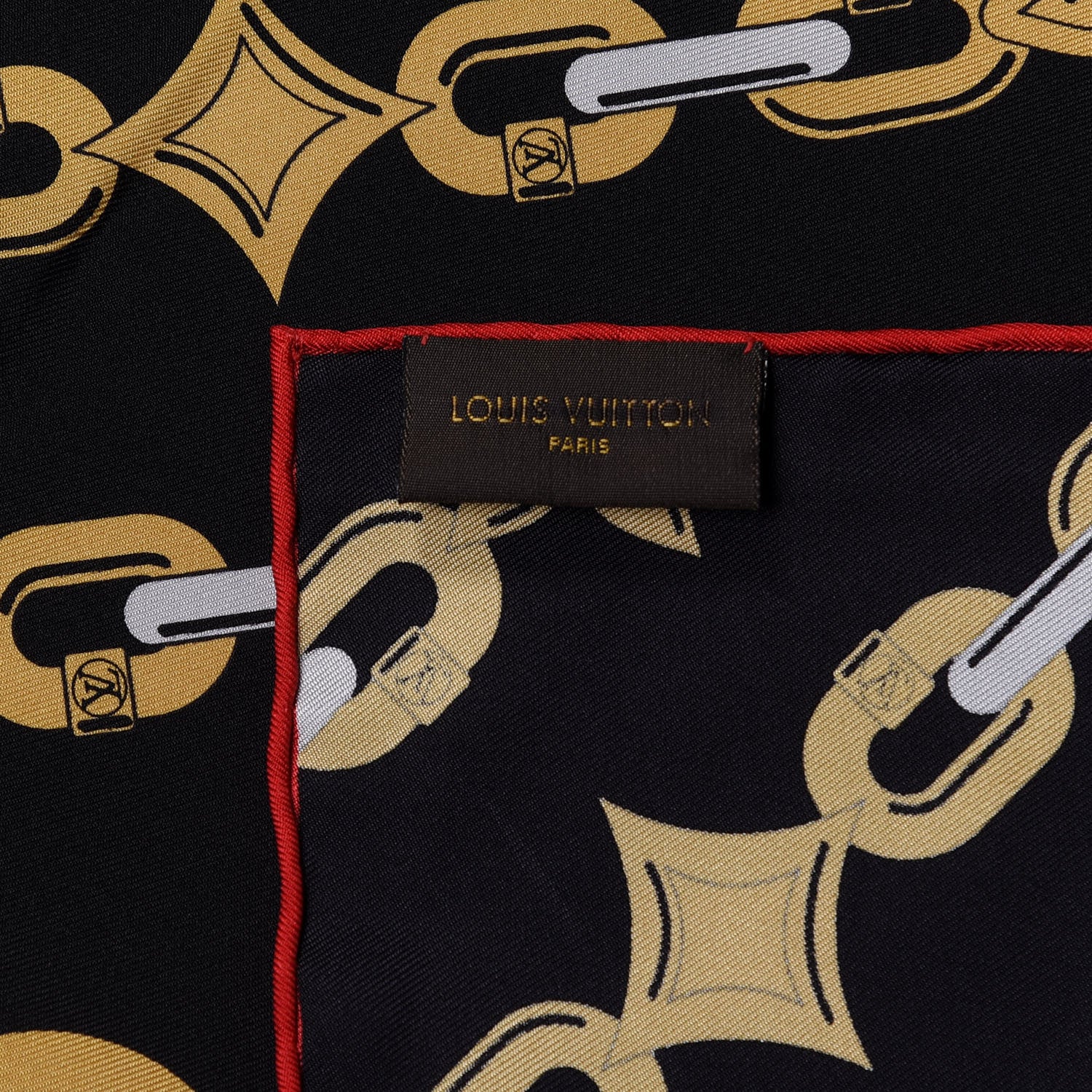 Louis Vuitton Silk Square Scarf Black 3 of 3