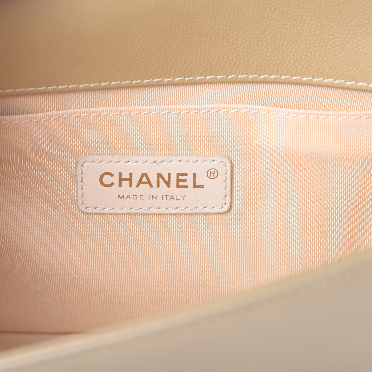 Chanel Pearly Caviar Quilted Medium Boy Flap Light Gold 6 of 14