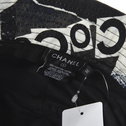 Chanel Canvas Bucket Hat M Navy Black White 7 of 7