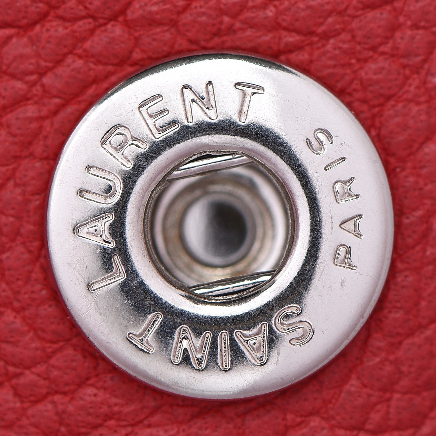Saint Laurent Grained Calfskin Small Cabas Rive Gauche Red 14 of 22