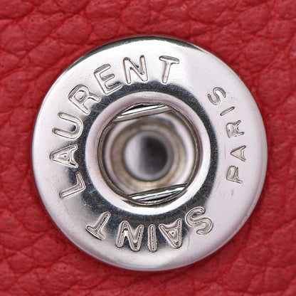 Saint Laurent Grained Calfskin Small Cabas Rive Gauche Red 14 of 22
