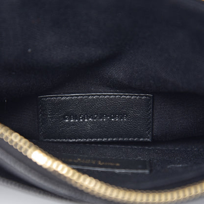 Saint Laurent Grain De Poudre Chevron Monogram Bill Pouch Black 6 of 8