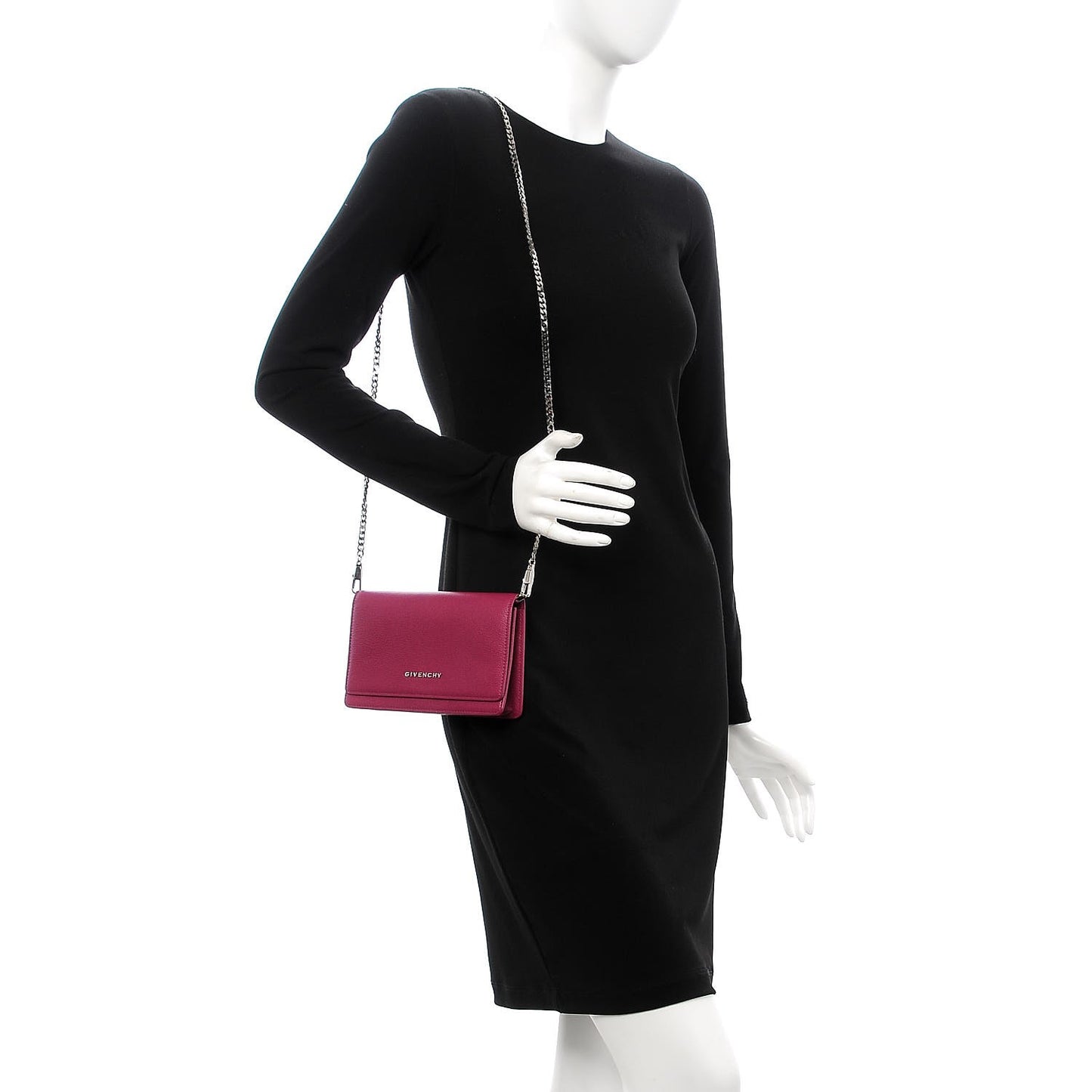 Sugar Goatskin Pandora Chain Wallet Orchid Purple