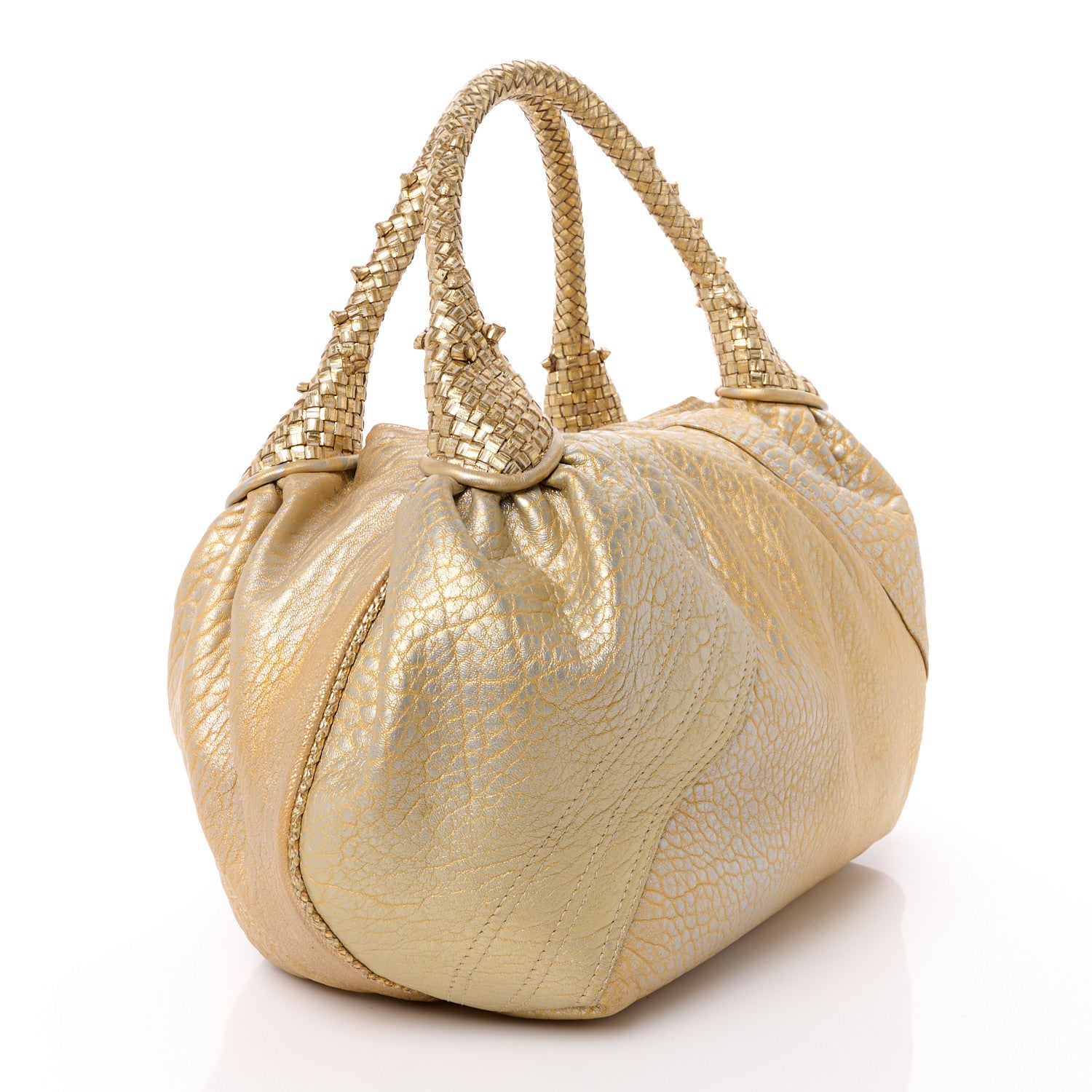 Fendi Nappa Nuvolata Bimetal Spy Oro Argento 3 of 14