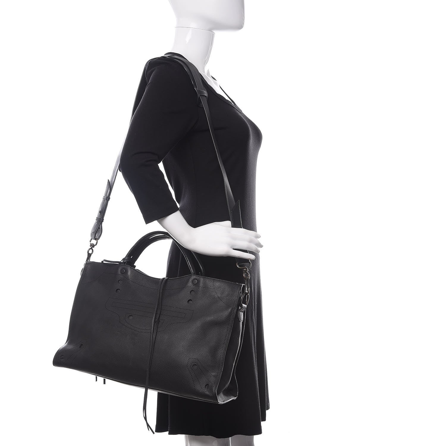 Balenciaga Veau Soyeux Perforated Blackout Hardware City Black 2 of 11