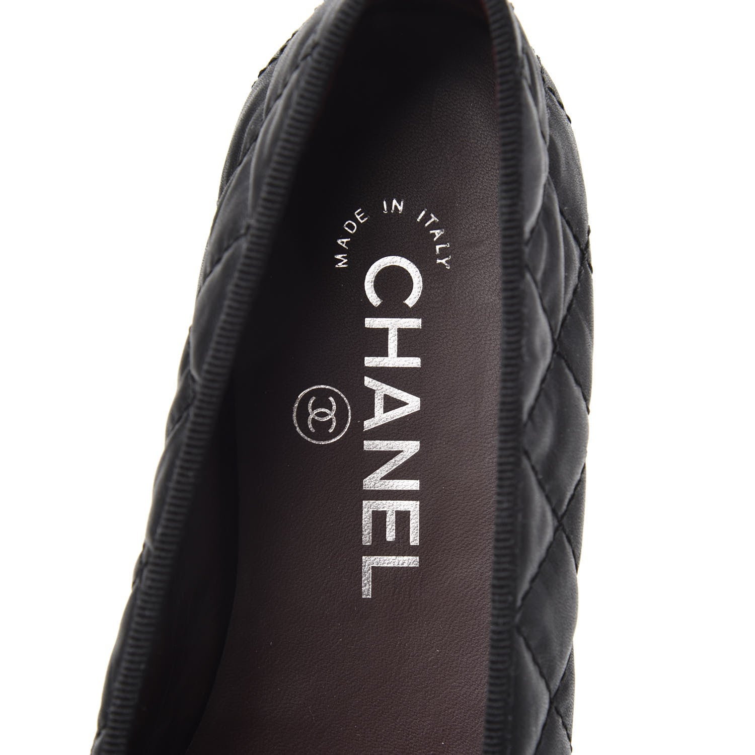 Chanel Aged Calfskin Quilted CC Cap Toe Ballerina Flats 36.5 Black 5 of 7