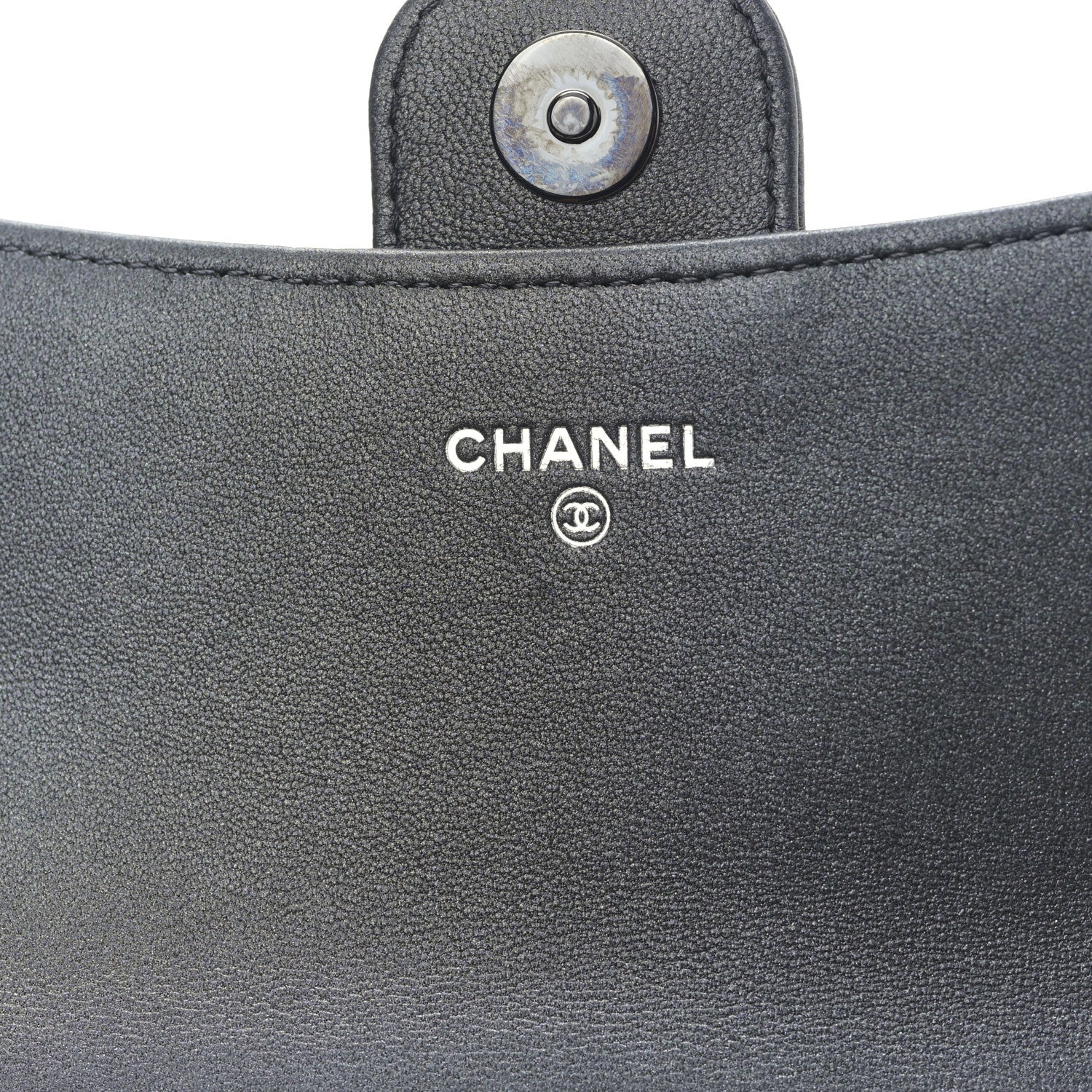 Chanel Lambskin Quilted Flap Phone Holder With Chain So Black 7 of 12