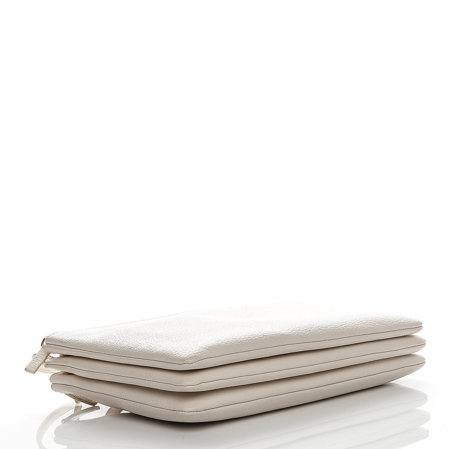 Goatskin Large Trio Crossbody Bag White