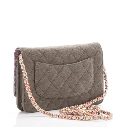 Chanel Canvas Quilted Coco Cuba Charms Wallet On Chain WOC Khaki 3 of 7