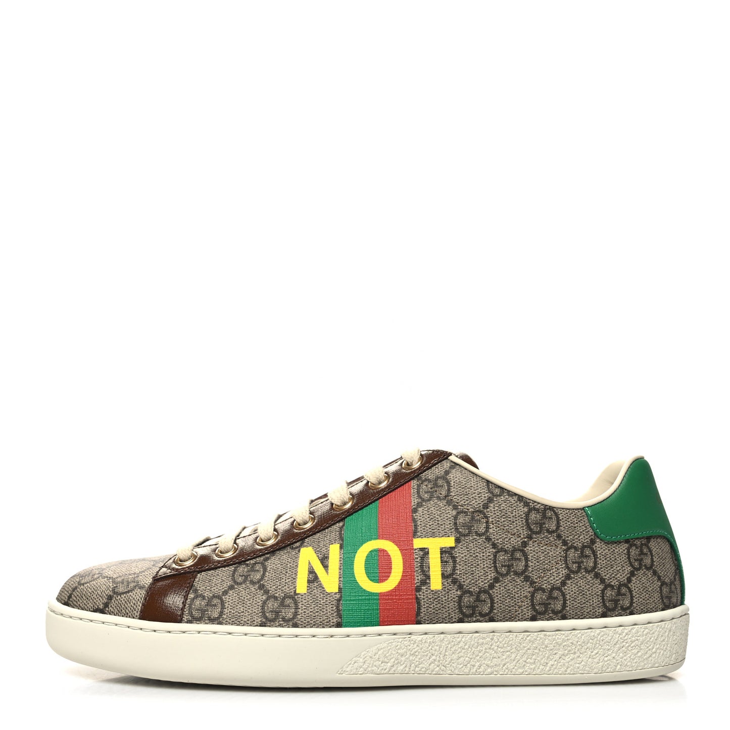 GG Supreme Monogram Fake/Not Womens Ace Sneakers 39.5 Beige New Shamarock Brown Sugar
