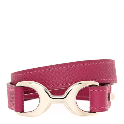Hermes Epsom Baby Pavane Double Tour Bracelet Magenta 1 of 6