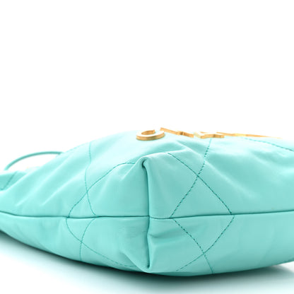 Chanel Shiny Calfskin Quilted Mini Chanel 22 Turquoise 9 of 10