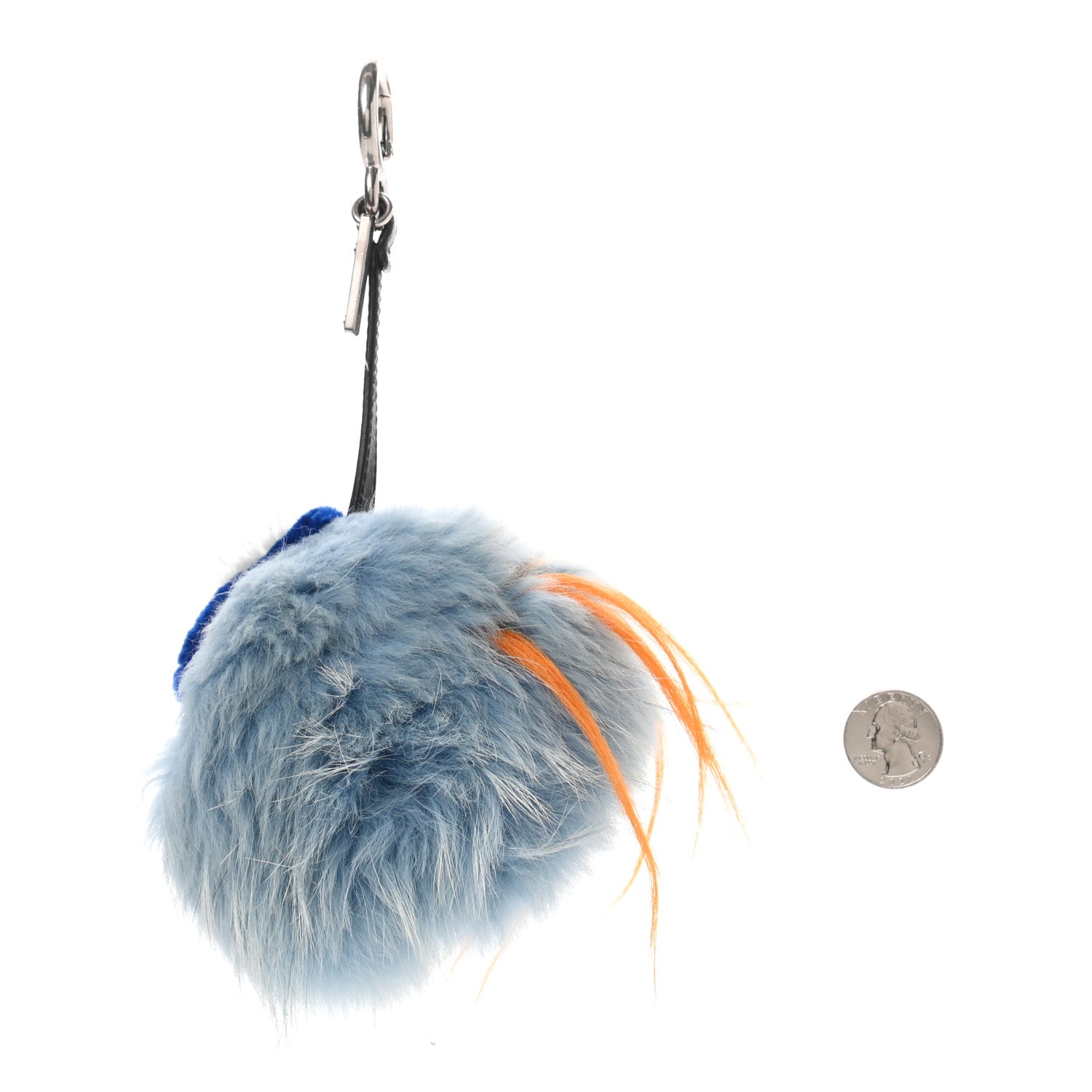 Fendi Fox Rabbit Goat Mink Fur Vitello Flamingo Dawny Monster Bag Bug Charm Azzurro Sky Orange Multicolor 2 of 4