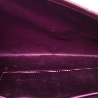 Saint Laurent Textured Patent Calfskin Large Belle De Jour Clutch Berry 5 of 13