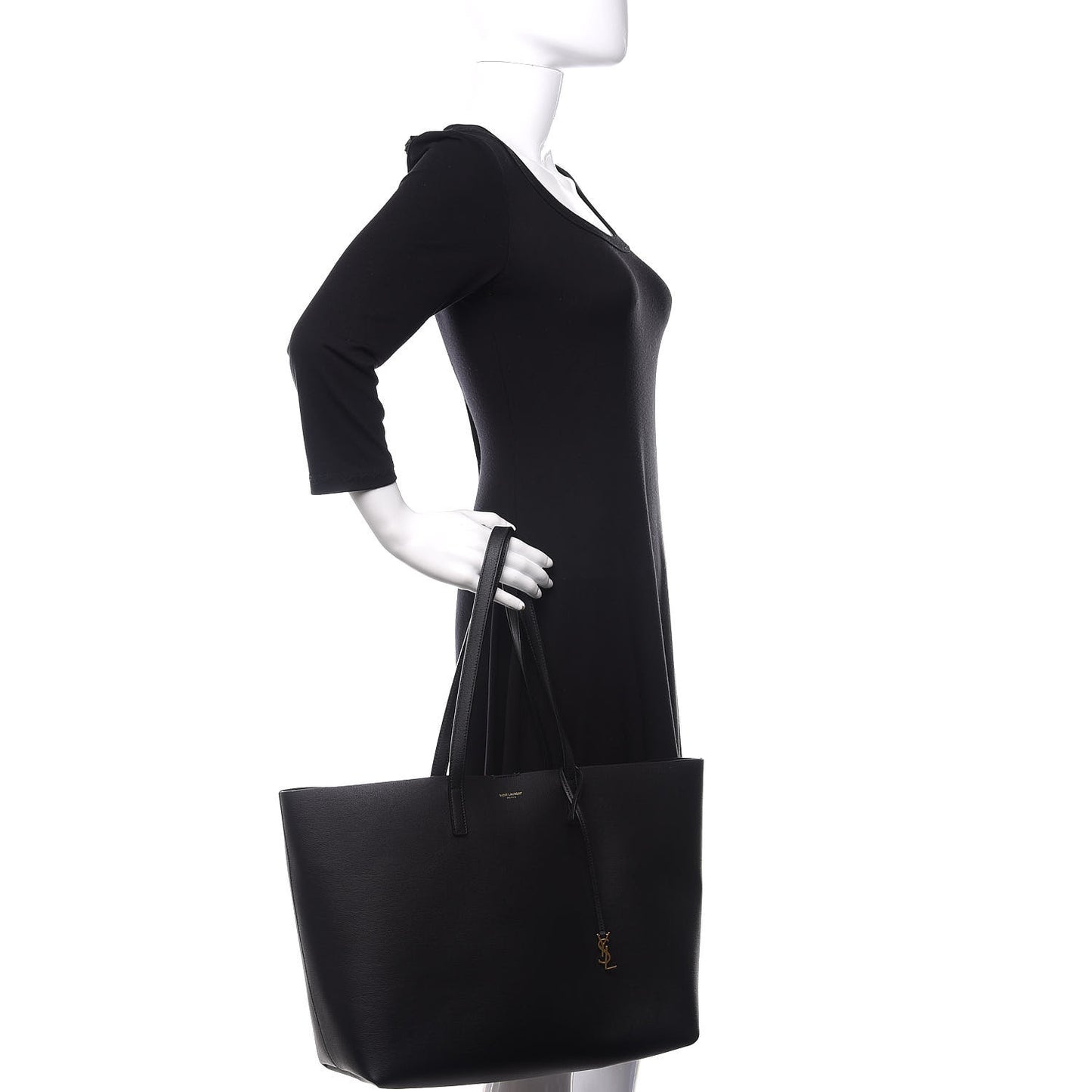 Calfskin Large Shopping Tote Black