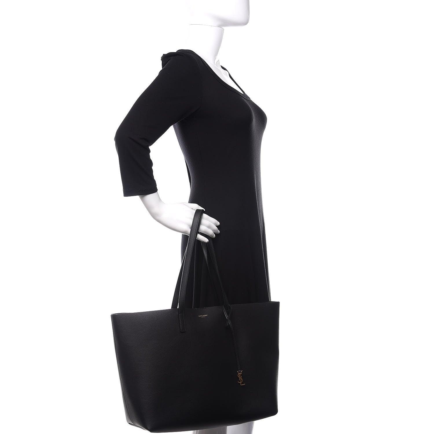 Saint Laurent Calfskin Large Shopping Tote Black 2 of 13