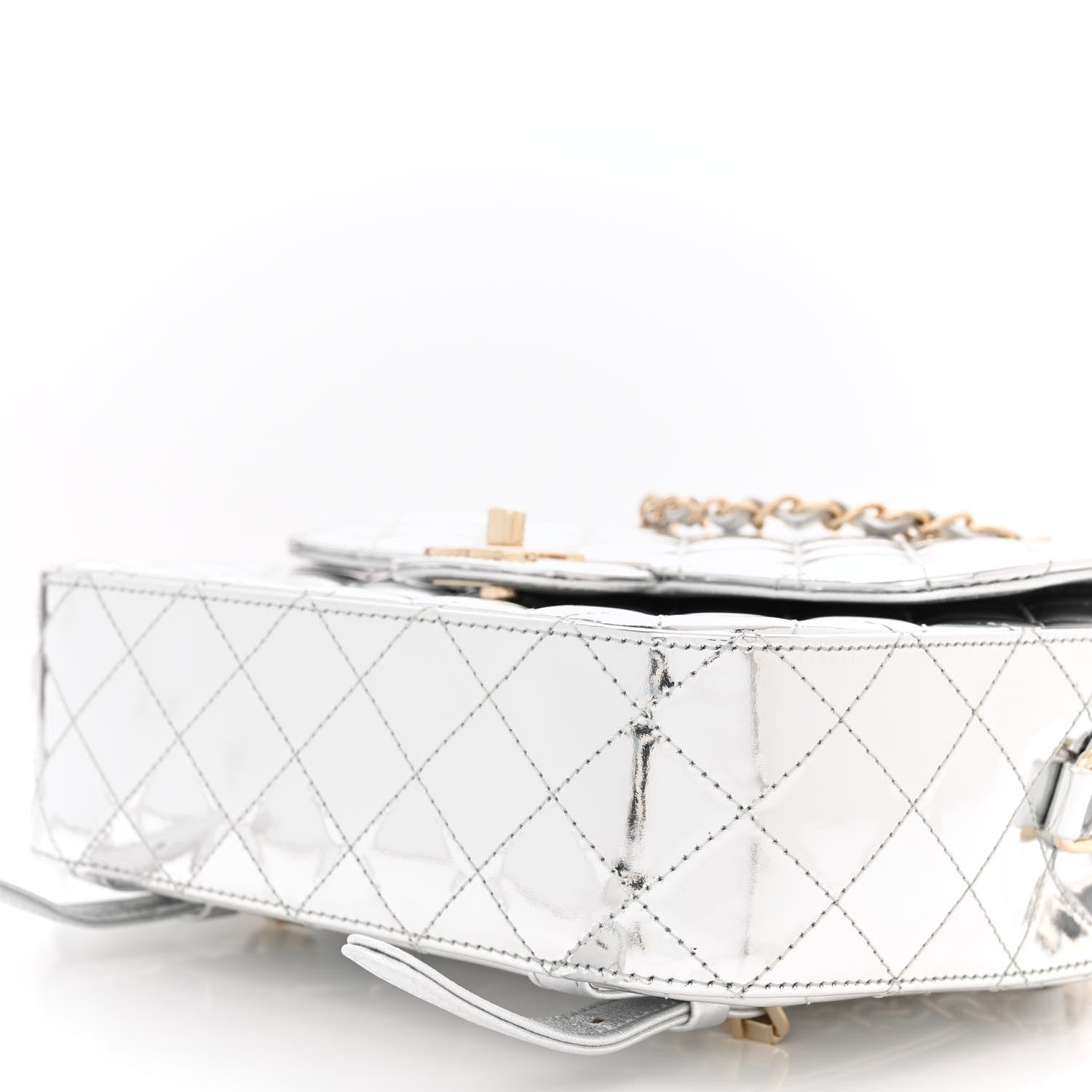 Chanel Mirror Calfskin Metallic Calfskin Quilted Hollywood Boulevard Backpack With Coin Purse Silver 9 of 10