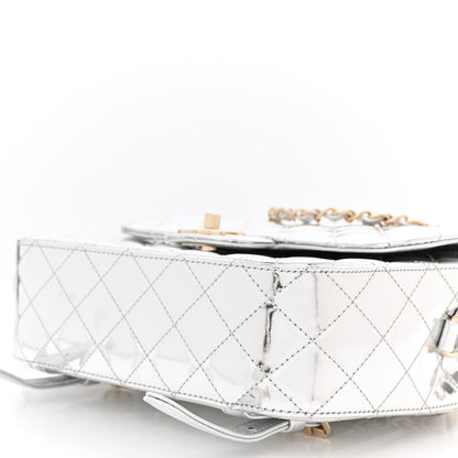 Chanel Mirror Calfskin Metallic Calfskin Quilted Hollywood Boulevard Backpack With Coin Purse Silver 9 of 10