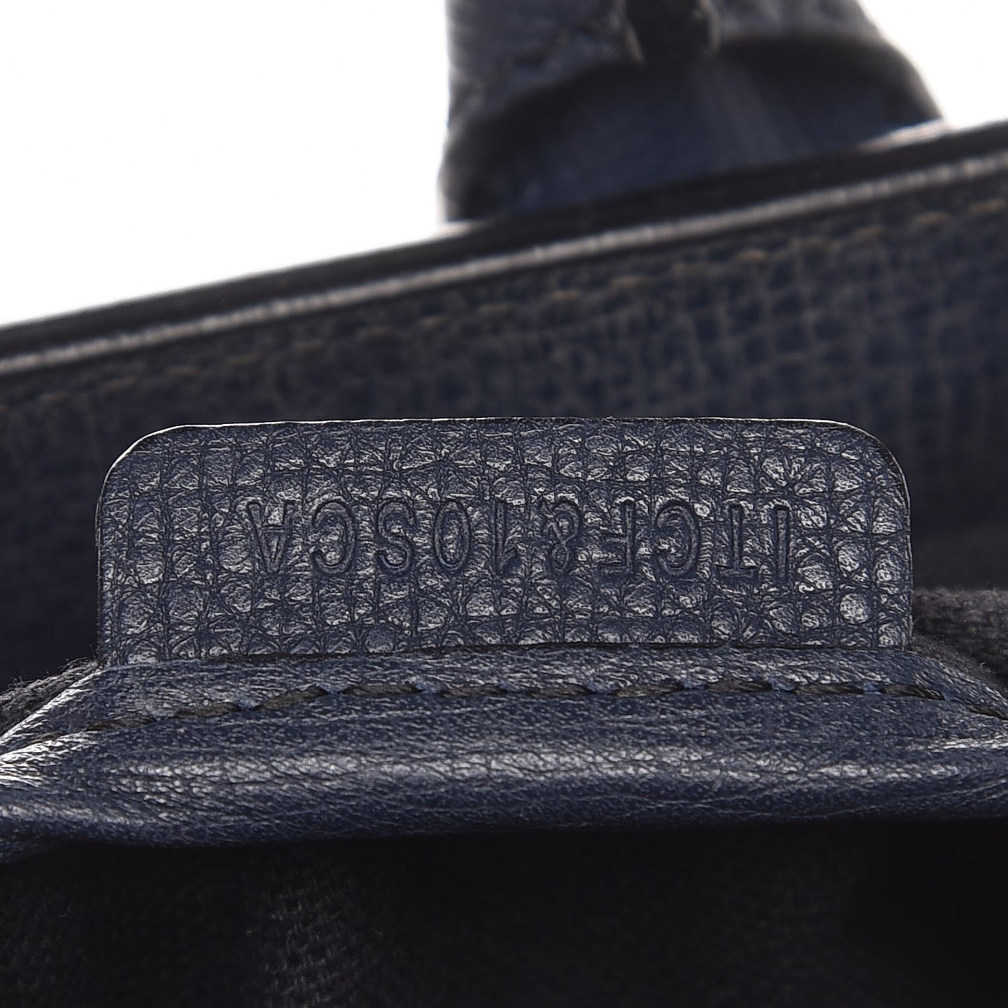 Calfskin House Check Medium Banner Tote Ink Blue