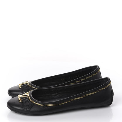 Louis Vuitton Calfskin Zip Oxford Ballerina Flats 35 Black 2 of 9