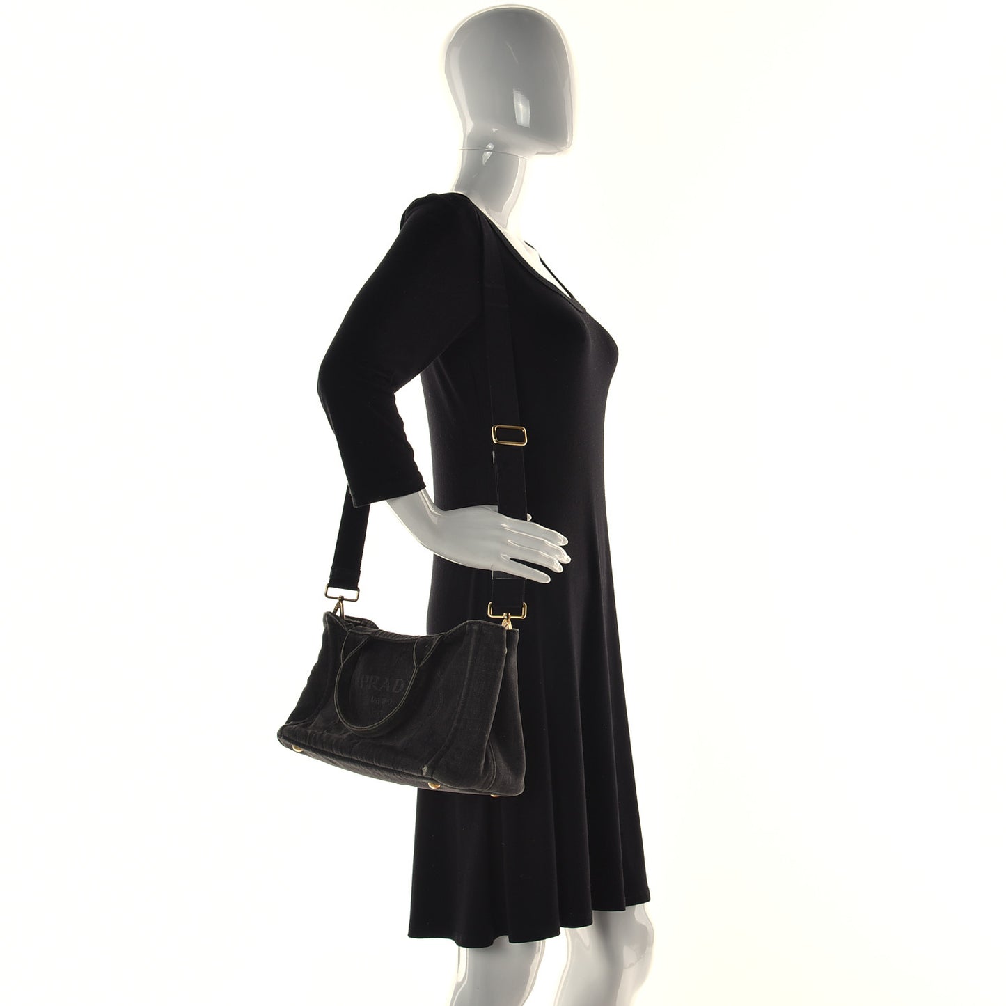 Denim Small Logo Tote Black