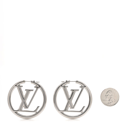 Louis Vuitton Palladium Louise Hoop Earrings Silver 2 of 4
