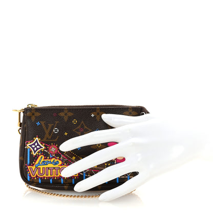 Louis Vuitton Monogram 2020 Christmas Animation Roller Coaster Mini Pochette Accessories Pivoine 2 of 8