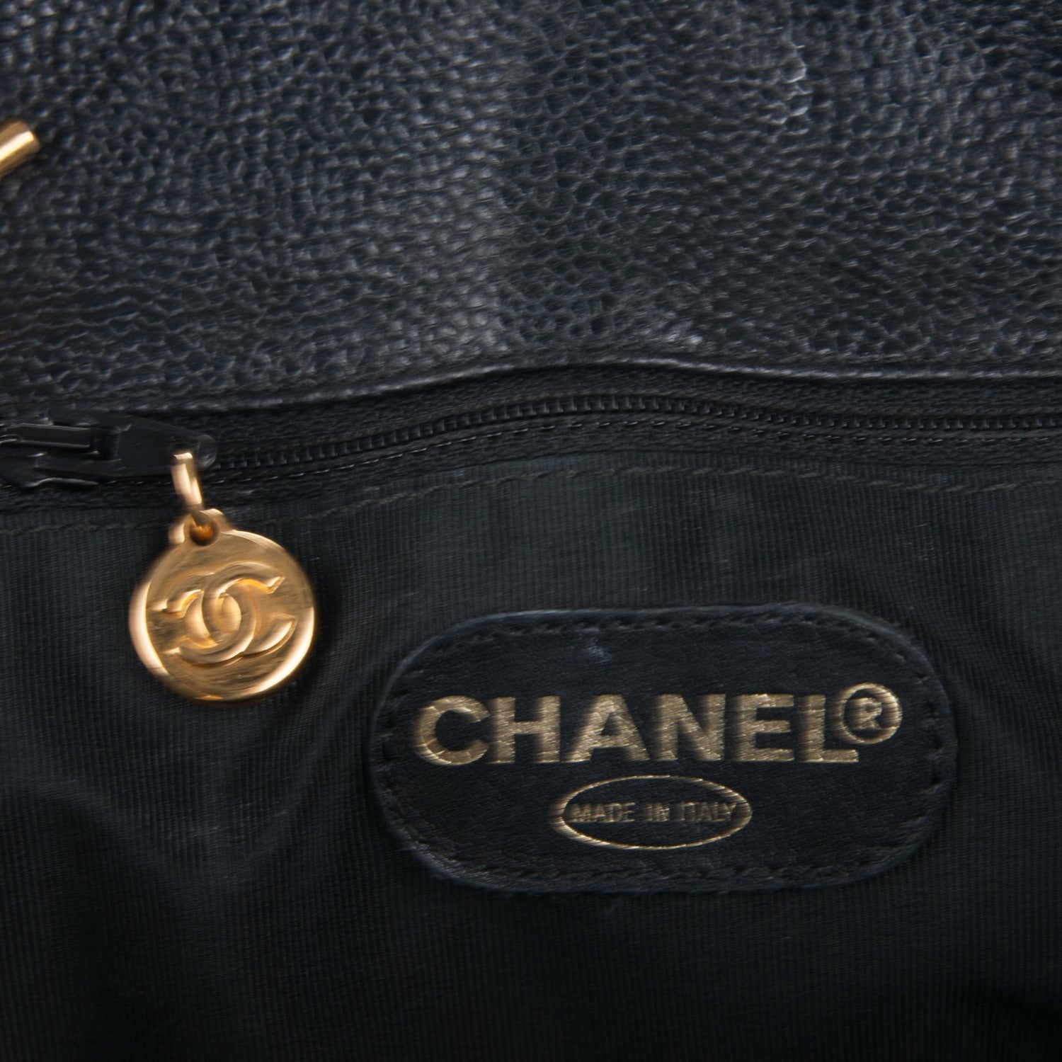 Chanel Caviar Large CC Shoulder Bag Black 10 of 13