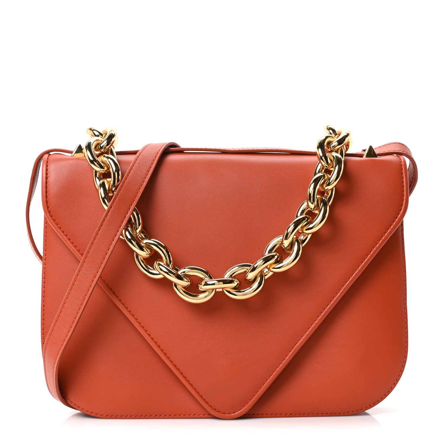 Bottega Veneta Calfskin Mount Envelope Bag Maple 1 of 10