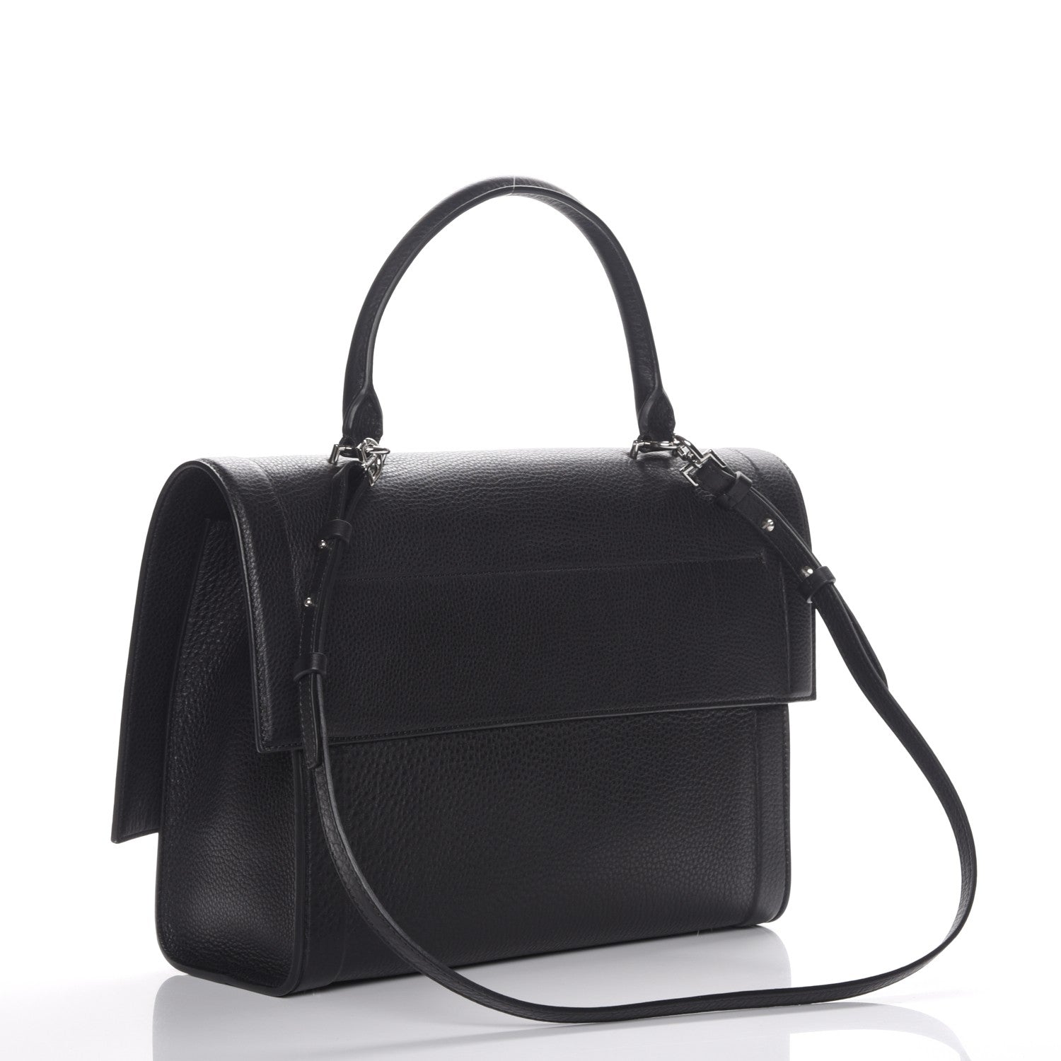 Givenchy Grained Calfskin Medium Shark Lock Satchel Black 4 of 8