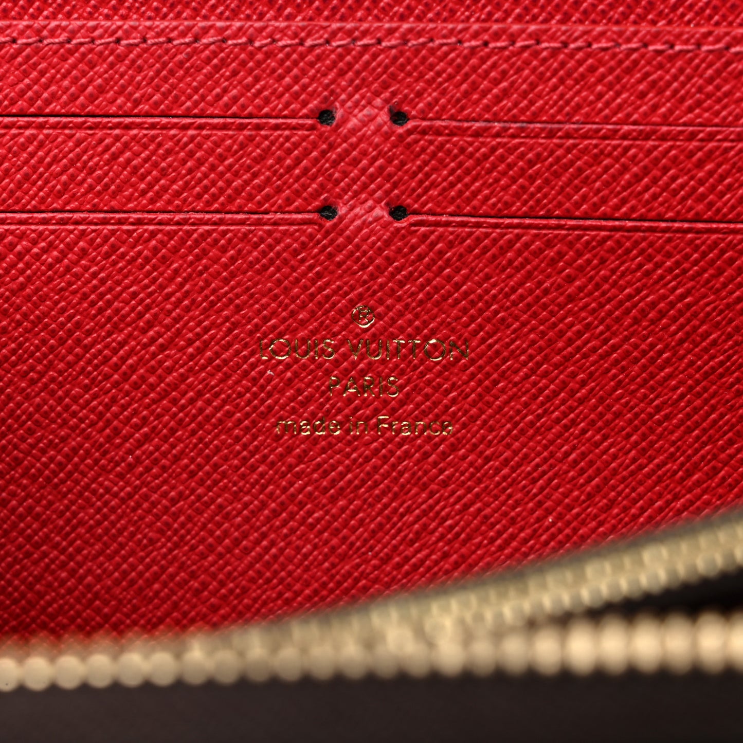 Damier Ebene Clemence Wallet Cherry