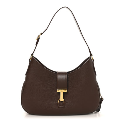 Tom Ford Pebbled Calfskin Monarch Hobo Bag Saddle Brown 1 of 9