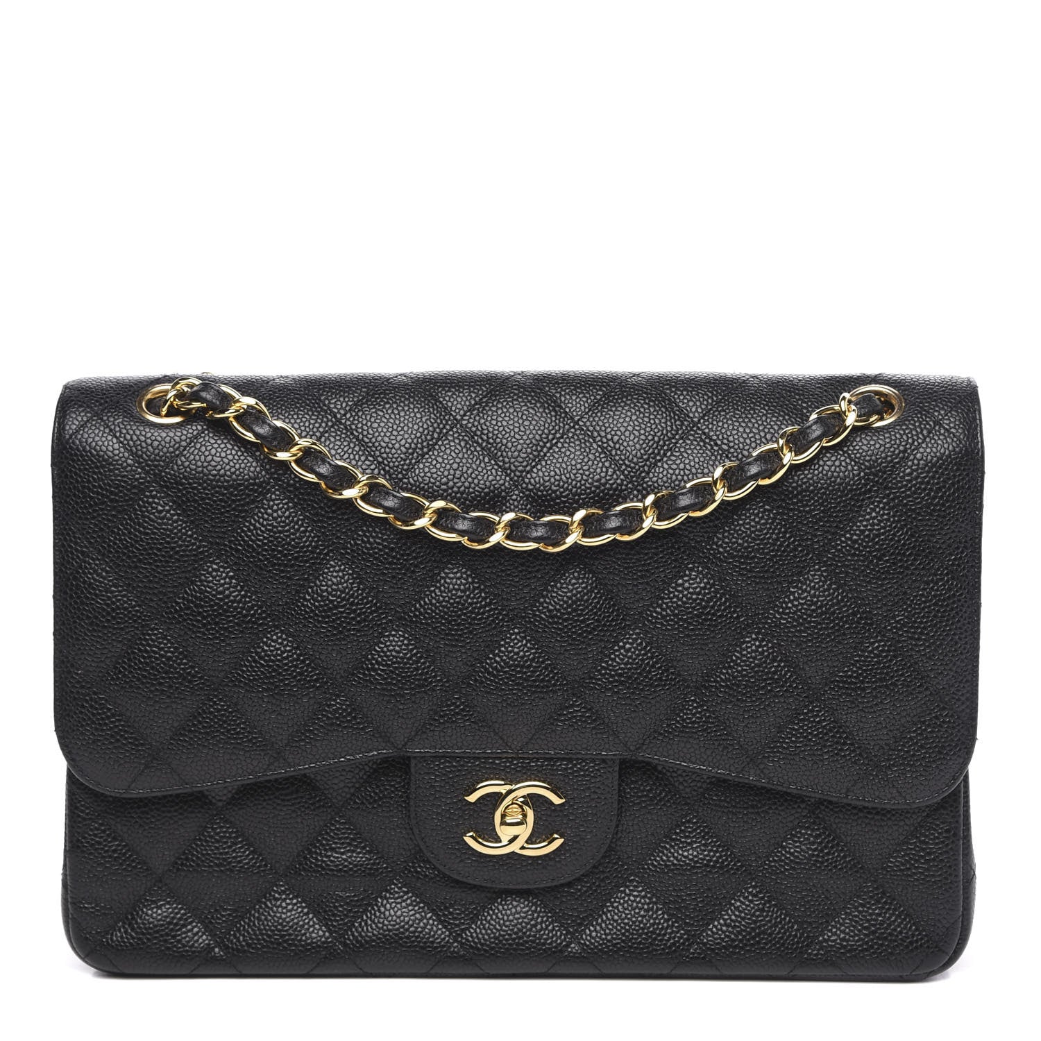 Chanel Caviar Quilted Jumbo Double Flap Black 1 of 14